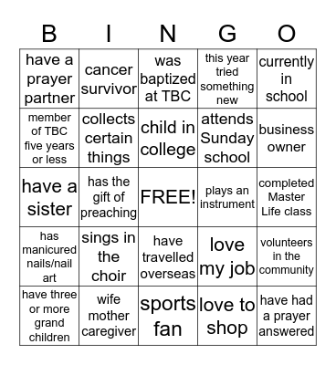 SISTERHOOD BINGO Card