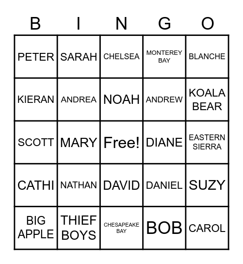 POPPI-PALOOSA Bingo Card