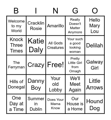 Riverview Music Bingo Card
