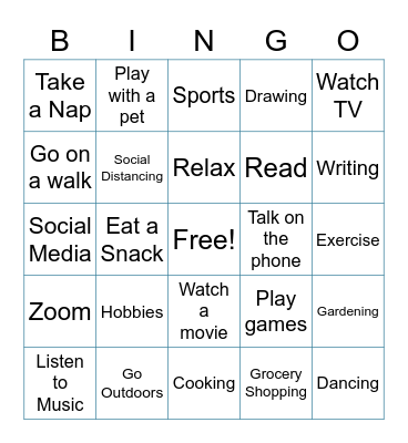 Social Group BINGO Card