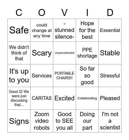 VU COVID BINGO Card