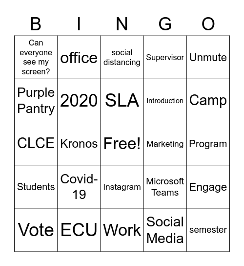 CLCE Bingo Card