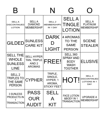 PLAM BEACH TAN~CHINO :) Bingo Card