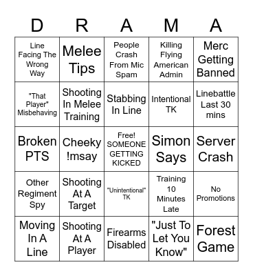 -66th- Training BINGO Card