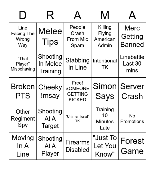 -66th- Training BINGO Card