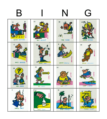 Most Common Verbs Bingo Card