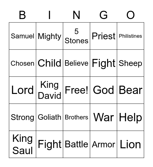 David - With Gods Help Bingo Card