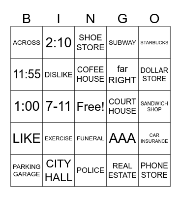 Signing Naturally Unit 9 Bingo Card