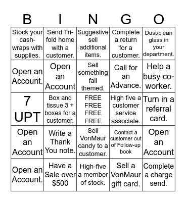 VonMaur-Velous Bingo Card