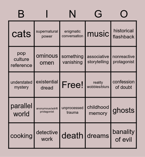 Murakami Bingo Card