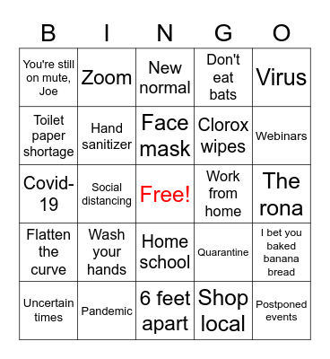 Unprecedented Bingo Card