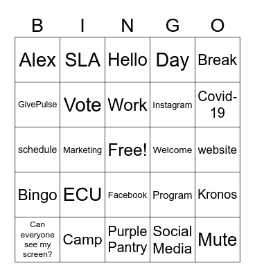 CLCE Bingo Card