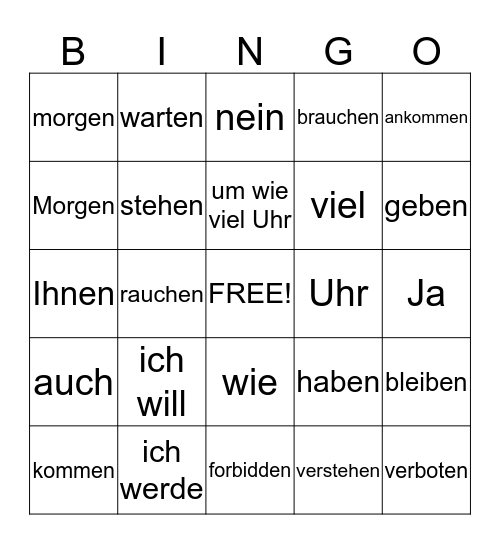 werden Bingo Card