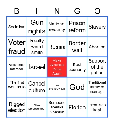 RNC Bingo - Night 2 Bingo Card