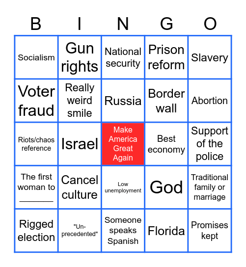 RNC Bingo - Night 2 Bingo Card