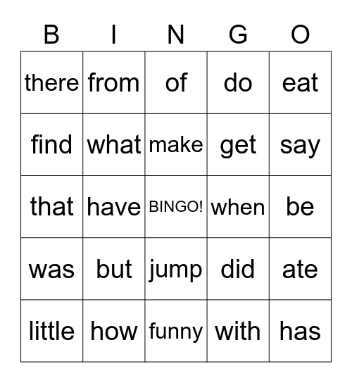 green/blue Bingo Card
