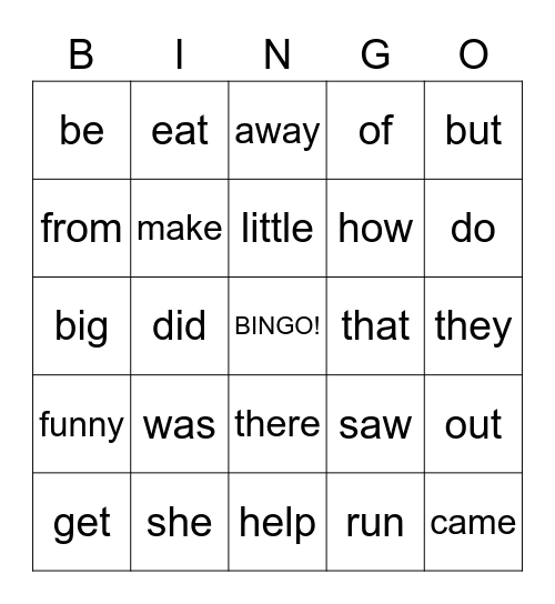 yellow/green/blue Bingo Card