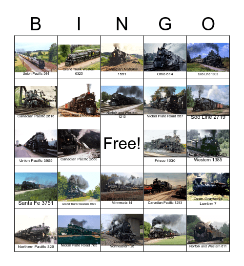 Steam in the Midwest Bingo Card