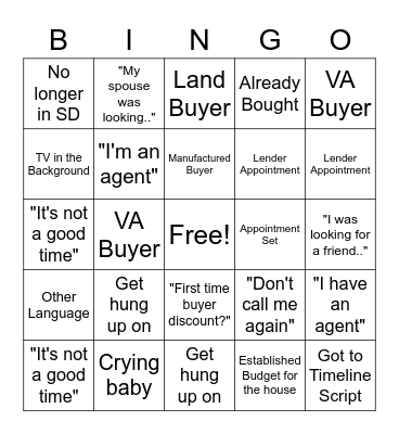 CALL NIGHT BINGO Card