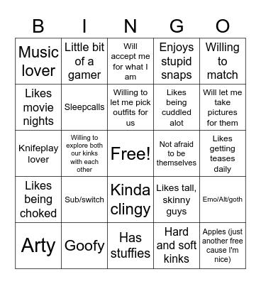 Are you braedys type? Bingo Card