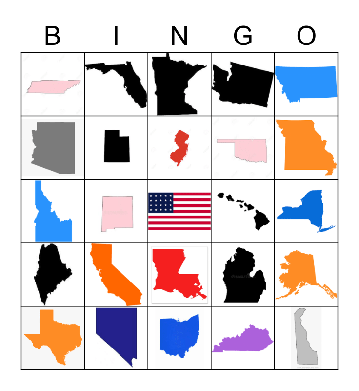 United States Geography Bingo Card