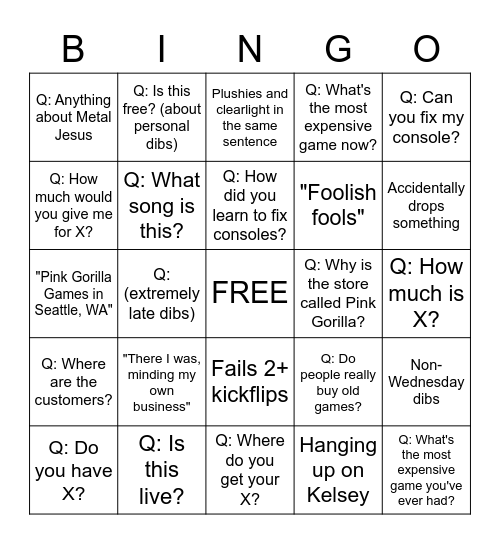 Combo Bingo Card