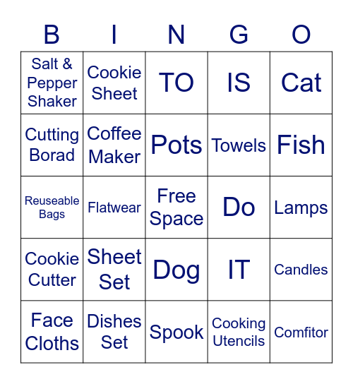 Rachel's Bridal Bingo Card