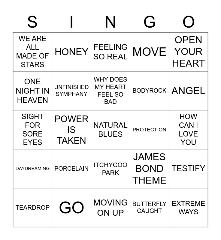 489 MOBY VS MASSIVE ATTACK VS M-PEOPLE Bingo Card