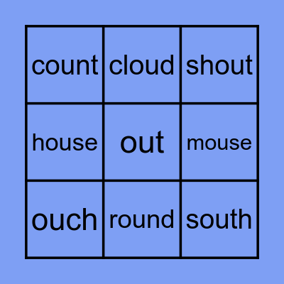 'ou' words Bingo Card