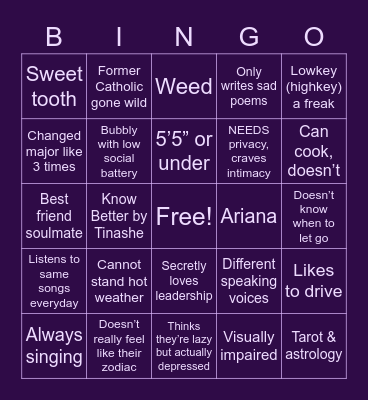 Jordan Bingo Card