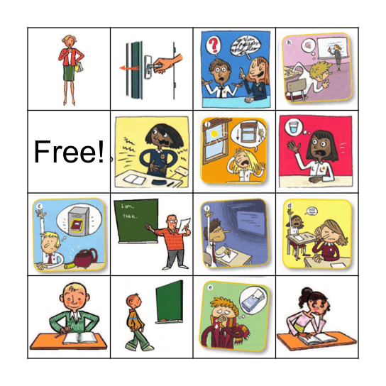 Classroom English Bingo Card