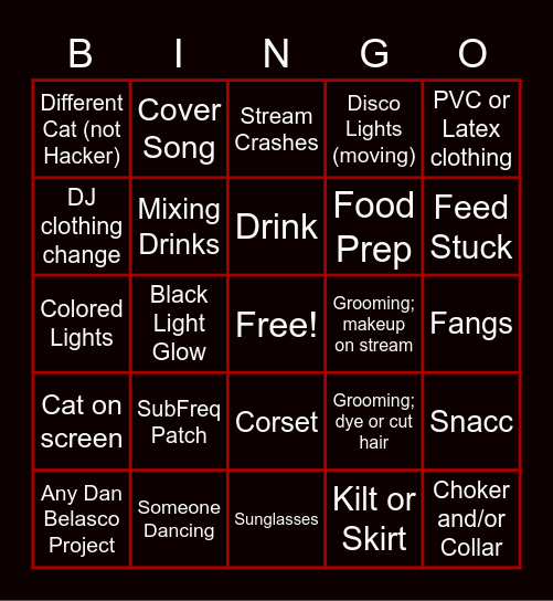 SubFreq Bingo Card