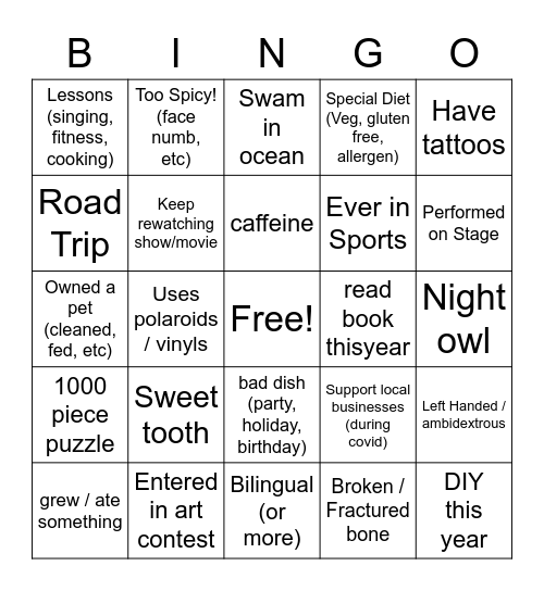 Bingo Card