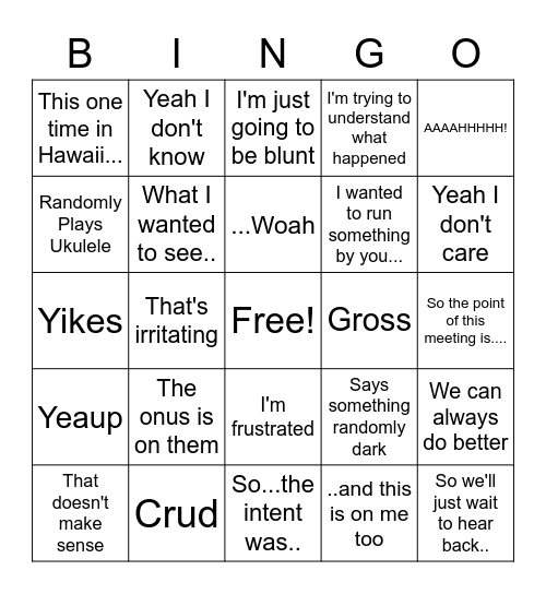Dave Bingo v2.0 Bingo Card