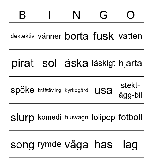 Poppa din Läsning Bingo Card