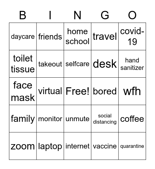 Inside Sales Bingo (Quarantine Edition) Bingo Card