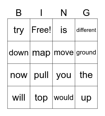 summer sight words Bingo Card