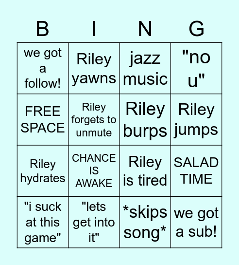 RILEY STREAM BINGO Card