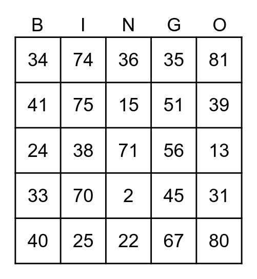 Teacher's Day Bingo Card