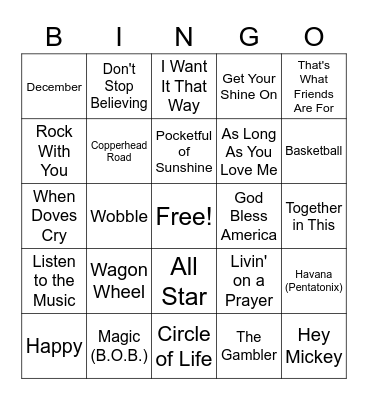 Music Magic BINGO Card