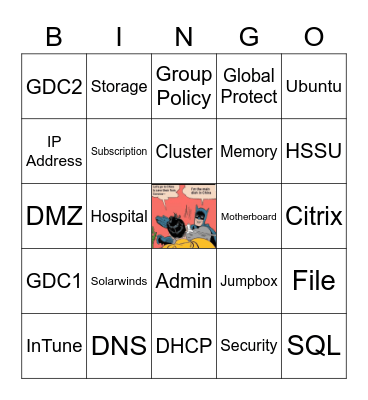 Nuffield IT Lads & Ladies Bingo Card