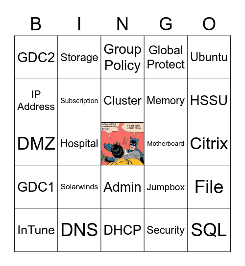 Nuffield IT Lads & Ladies Bingo Card