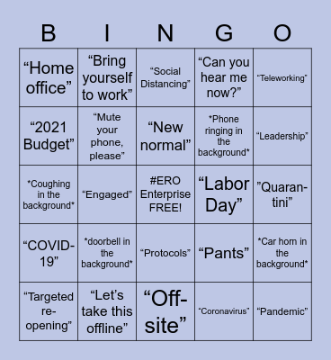 #NERC #BINGO Card