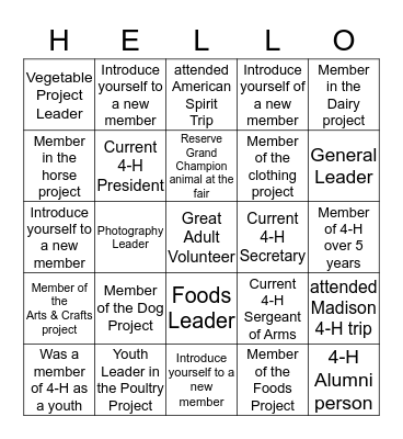 Let's Get To Know Each Other Bingo Card