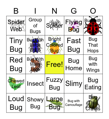 Bug Bingo Card