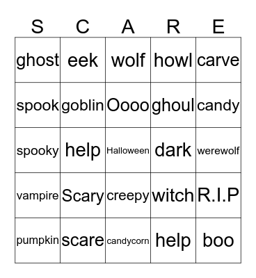 Halloween Bingo Card