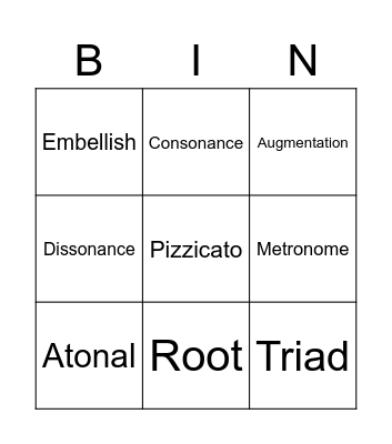 Vocabulary 2B Bingo Card