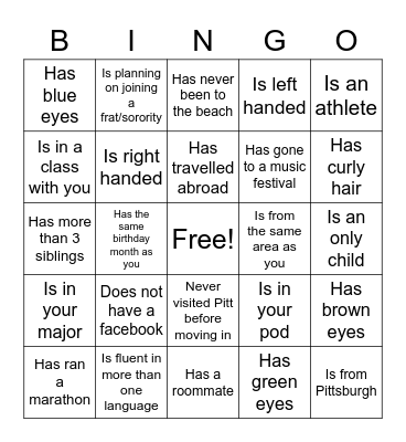 Find Someone Who... Bingo Card