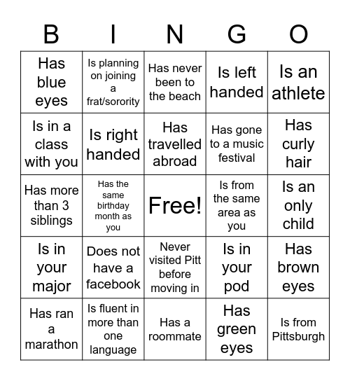 Find Someone Who... Bingo Card