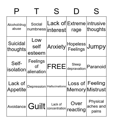 Pyschology Bingo Card